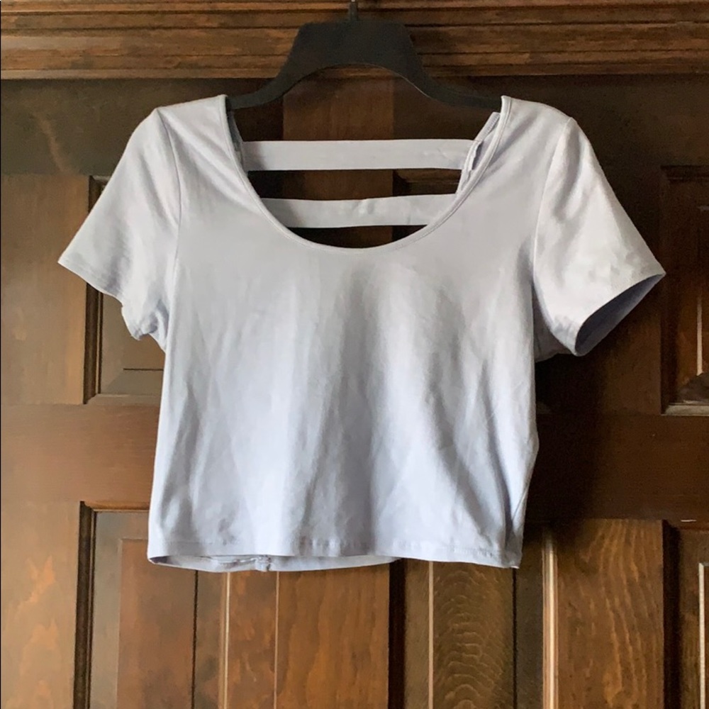 Sky Blue Open Back Crop Top